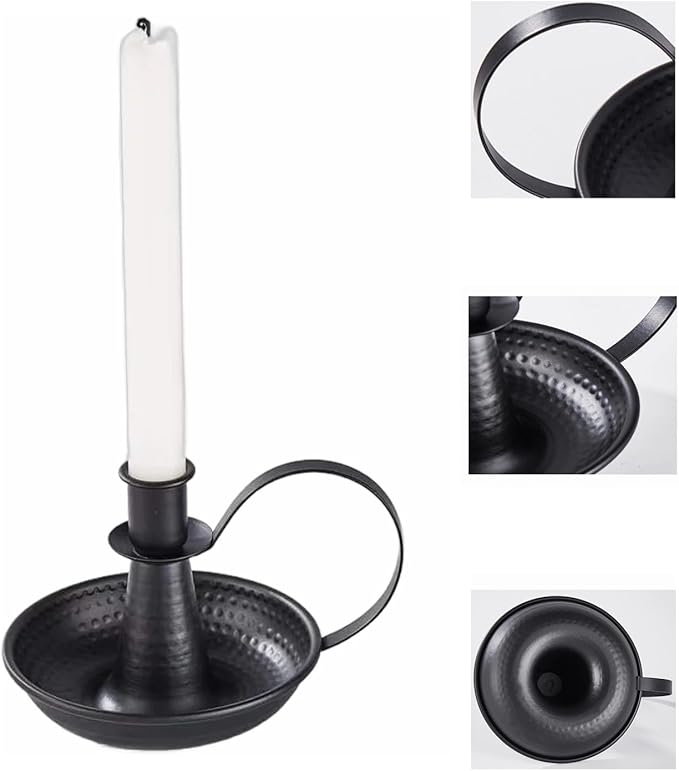 Retro Iron Taper Candle Holder，Black Candlestick Holders Candlelight Stand for Farmhouse Decor Home Wedding Party Table Decoration（2pcs）