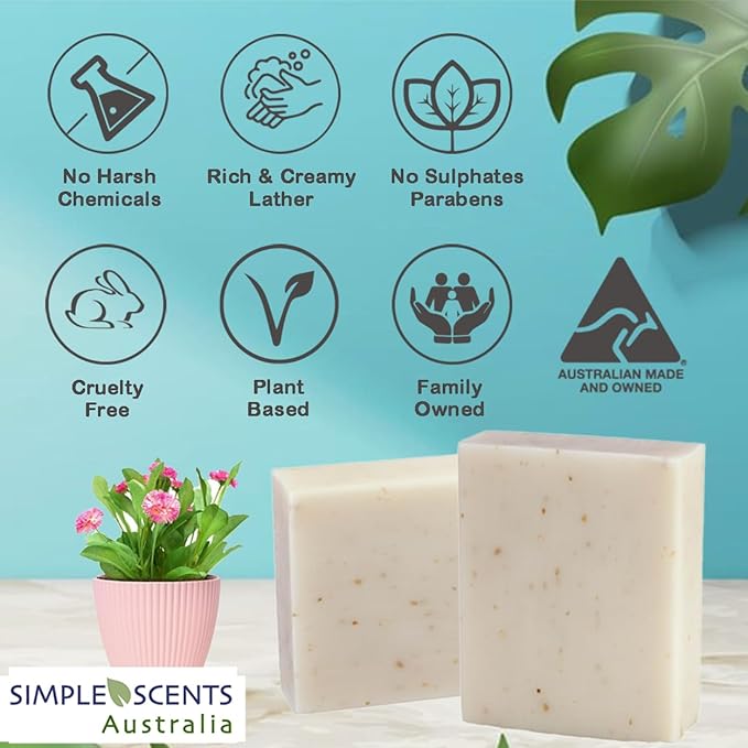 Oatmeal & Bran Scented Natural Soap Bars (12 Bars), 3.5oz Moisturizing French Triple Milled Soap Bars Enriched with Shea Butter - Pure Plant Oil Bath & Body Bars
