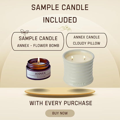 Scented Luxury Citronella Candles outdoor, Mosquito Bug Repellent | Handmade Ceramic Jars, Soy Wax | Cloudy Pillow - Fig Leaf & Lemon, Large Natural Candle | Non Toxic, 2 Wicks, Reusable Big Beige Jar