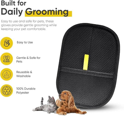 Pet Hair Removal Glove for Dogs & Cats, Reusable Electrostatic Pet Hair Glove, Pet Hair Remover Tool for Clothing, Couch, Carpet, Car Seat
