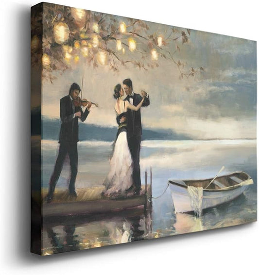 Wexford Home Home Decor Landscape Canvas Wall Art Abstract Floral Painting Modern Pictures Artwork Decoration for Living Room Kitchen Bathroom Office, Ready to Hang, twilight romance, 8x12