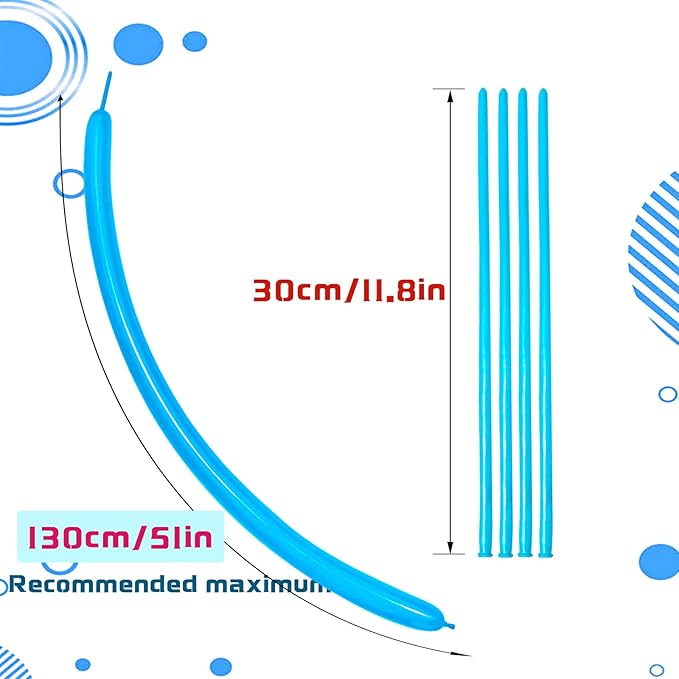 Light Blue Long Balloons Premium 260 Twisting Balloons Animals Magic for Birthday Kids Wedding Party Supply 100pcs
