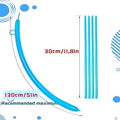 Light Blue Long Balloons Premium 260 Twisting Balloons Animals Magic for Birthday Kids Wedding Party Supply 100pcs