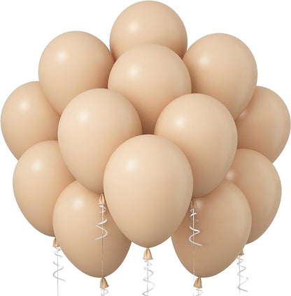 Nude Balloons, 12 Inch 30 Pcs Beige Balloon Retro Apricot Neutral Latex Balloons Matte Tan Cream Blush Peach Helium Party Balloons for Boho Birthday Wedding Baby Bridal Shower Party Decorations