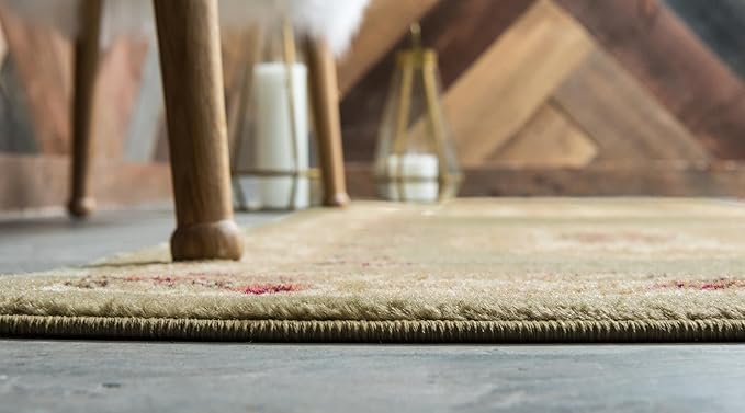 Rugs.com Chateau Collection Rug - 8 Ft Runner Green Medium Pile Rug