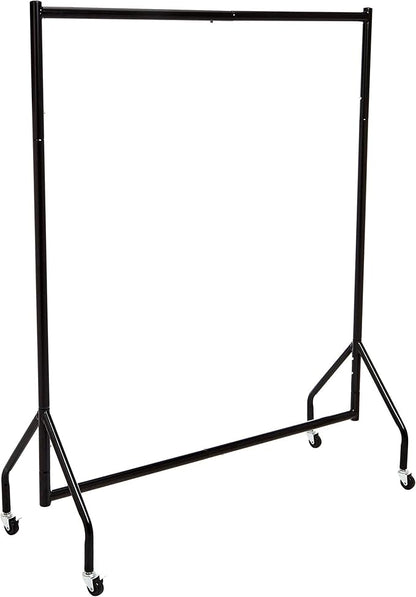 Amazon Basics Heavy Duty Rolling Garment Rack, Hanging Clothes Organizer Rail for Display and Storage, 1.21 x 1.52 m - Black