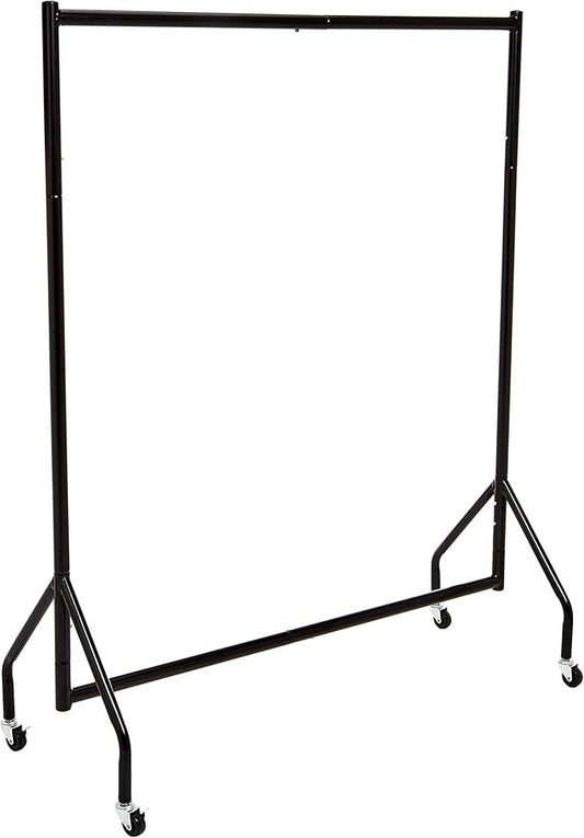 Amazon Basics Heavy Duty Rolling Garment Rack, Hanging Clothes Organizer Rail for Display and Storage, 1.21 x 1.52 m - Black