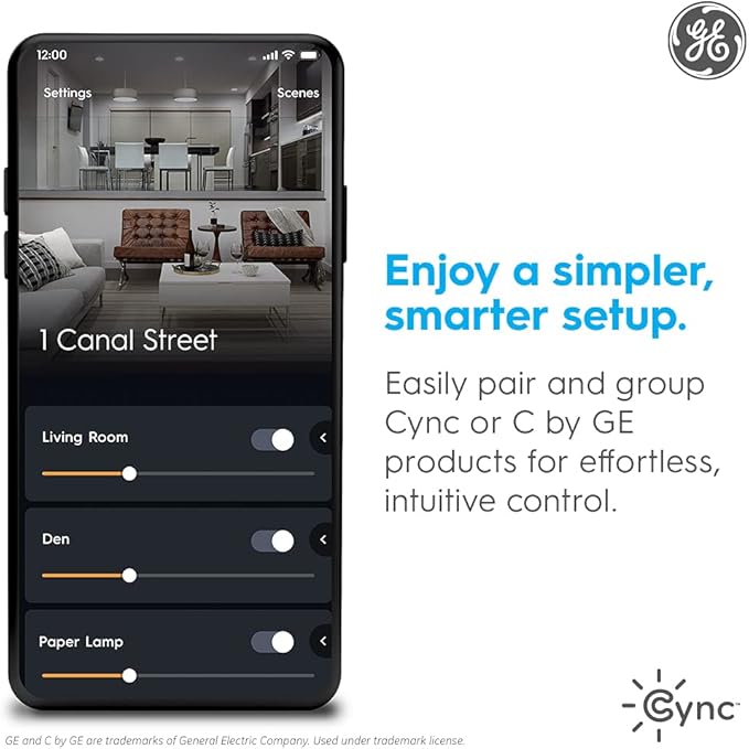Cync GE Dynamic Effects Smart Cafe Lights, Color Changing Patio String Lights, Compatible with Alexa and Google, 48ft