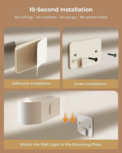 Motion Sensor Wall Light, 5000mAh Rechargeable Battery Operated Motion Sensor Light Indoor with Remote, RGB and 3 Colors Dimmable, Wireless Wall Sconces for Hallway, Living Room, Stair, bedroom