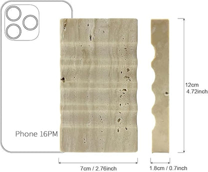 Real Travertine Marble Soap Dish for Shower Stone Tray Small Bar Soap Holder with Self Draining | Non-Slip, Luxury Bath Room Accessories (Beige)