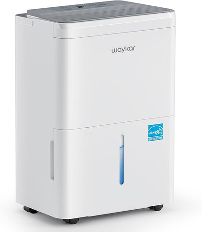 Waykar 2000 Sq. Ft. Energy Star 2025 Dehumidifier for Basement & Home,Adjusts from 15% RH With Drain Hose, Ultra Quiet 35 dB for Bedroom & Bathroom