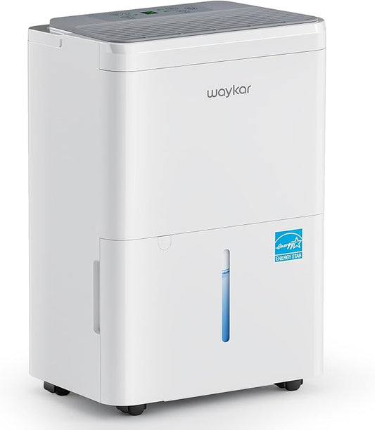 Waykar 2000 Sq. Ft. Energy Star 2025 Dehumidifier for Basement & Home,Adjusts from 15% RH With Drain Hose, Ultra Quiet 35 dB for Bedroom & Bathroom