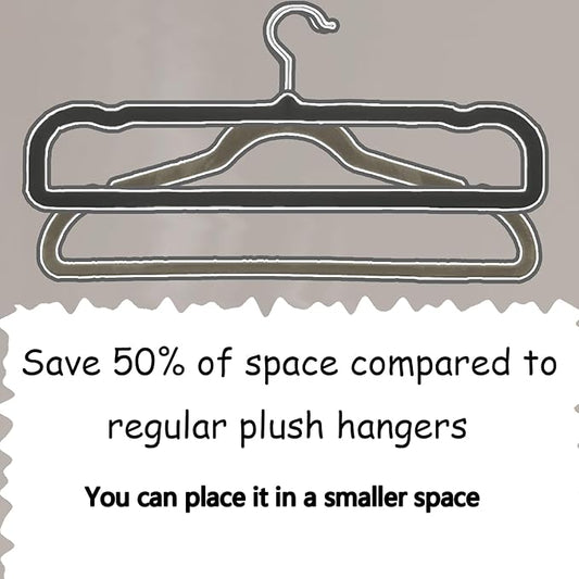 Pants Hangers Non Slip - 20 Pack Velvet Hangers for Closet - Thin Space Saving Clothes Hanger - Strong, Durable, Perchas Terciopelo with 360° Rotatable Hook for Jean, Tank Top, Bra, Shorts (Black)
