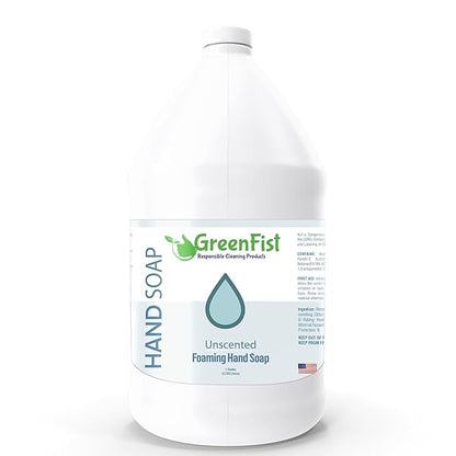 GreenFist Foaming Hand Soap Refills Unscented Jug Foam Refill Made in USA, 128 ounce (1 Gallon)