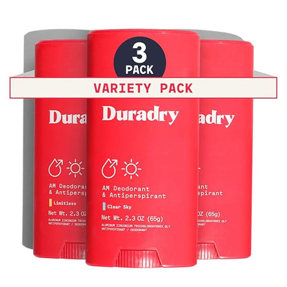 Clinical-Strength Antiperspirant Deodorant for Women and Men - Clean formula with Natural Ingredients, Odor, and Excessive Sweat protection for Armpits - Variety Set (Pack of 3)