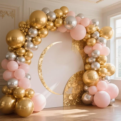 Metallic Gold Balloons 100 Pack, 12 Inch Chrome Latex Helium Garland for Elegant Birthday Wedding Baby Shower Arch Party Decorations