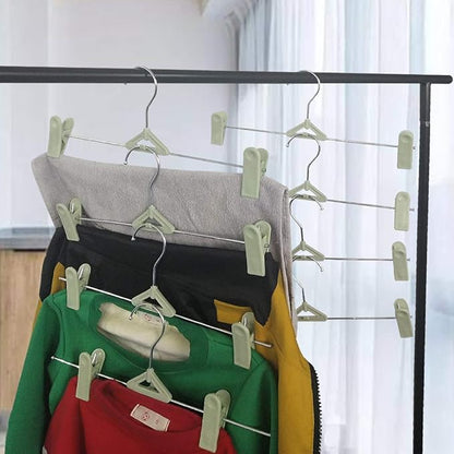Northern Brothers Space Saving Pants Hangers with Clips, 50 Pack, Green, Plastic