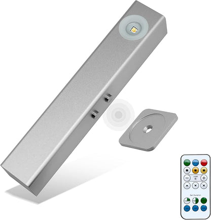 Motion Sensor LED Night Lights, 2500 mAh Rechargeable Battery Operated Indoor Wall Light Without Power Connection with Switch, Wireless Wall Lighting Battery for Cabinet Bedroom Stairs (Silver)