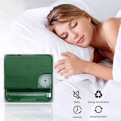 Wall Clock, 13 Inch Large Dial Non-Ticking Silent Battery Operated Quality Analog, Ultra-Quiet Movement Quartz, Timeless Stylish Clock, Ideal Modern Home, Office Décor (Sliver)