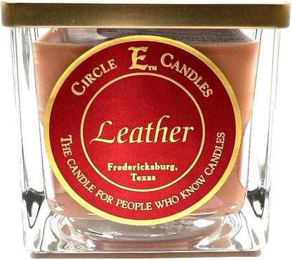 Circle E Candles, Leather Scent, Medium Size Jar Candle, 22oz, 2 Wicks