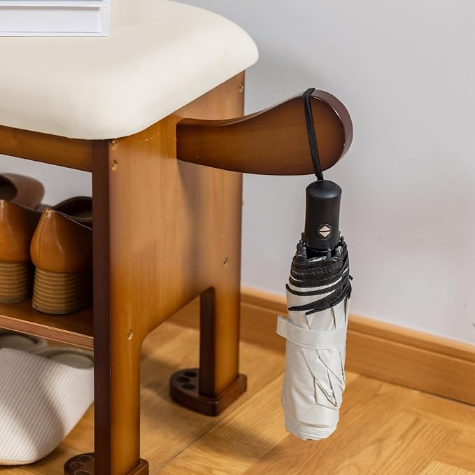 Shoe Bench with Cushion, 2-Tier Dog Entryway Bench Cute, Wood Shoe Rack Bench,19.69 inches