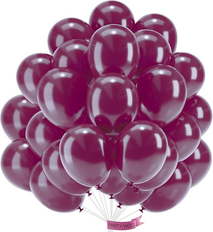 PartyWoo Dark Purple Balloons 50 pcs 12 Inch Pearl Grape Plum Shades Balloons for Birthday Gender Reveal Baby Shower Anniversary Graduation Wedding Party Decorations Purple-Z07