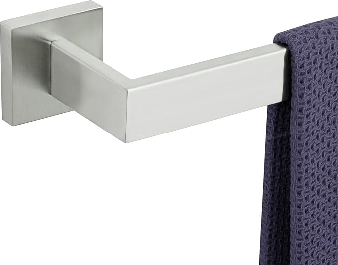 20 Inch Towel Bar for Bathroom 12/16/20/24/28/32/36 Inch Kitchen Towel Holder Brushed Nickel Towel Rod Wall Mounted SUS304 Rustproof Towel Rack Modern Square Design (1, Brushed Nickel, 20 Inch)