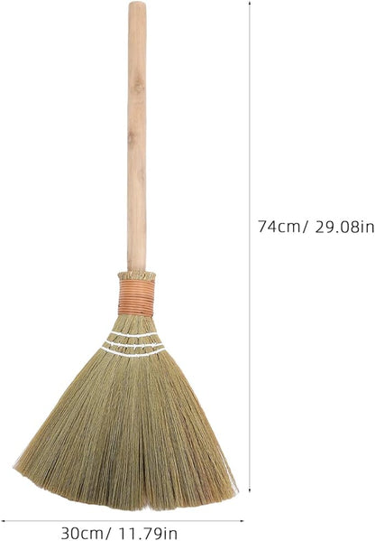 LUOZZY Detachable Straw Broom 74x30cm Lightweight Floor Sweeper for Living Room Sofa Cleaning