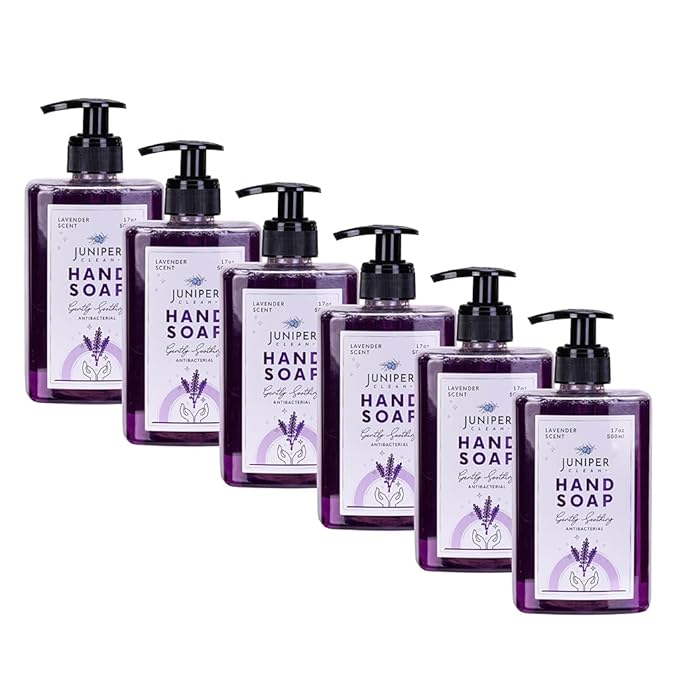 Antibacterial Hand Soap with Pump, Lavender Scent, Liquid Hand Soap 17 Fl Oz (Pack of 6)