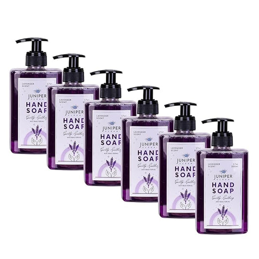 Antibacterial Hand Soap with Pump, Lavender Scent, Liquid Hand Soap 17 Fl Oz (Pack of 6)
