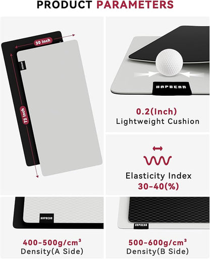 HAPBEAR Large Yoga Mat 72"x30" - 5mm Thick PU Top & Rubber Bottom - Non-Slip Wide Exercise Mat with Dual Layers - High Shock Absorption for Professional Yogis & Home Workouts - Bonus Oxford Bag Included
