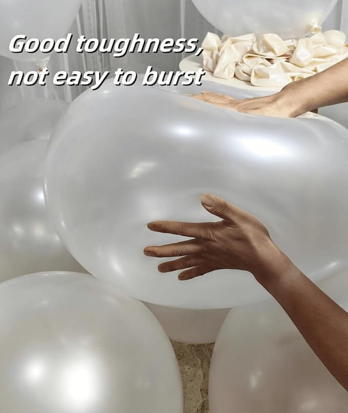 90 Pack White Pearl Balloons 18 inch Pearl White Latex Party Balloon Bulk for Various Party Events Decorations