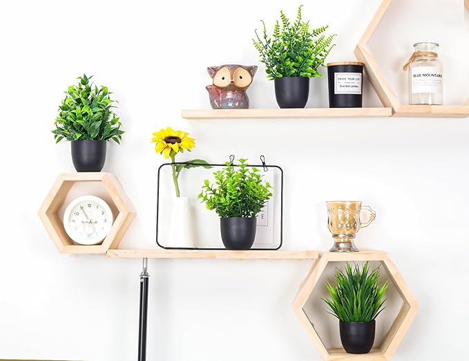 Der Rose Fake Plants 4 Packs Artificial Plants Small Faux Plants Black Bathroom Accessories for Halloween Bathroom Home Kitchen Coffee Table Office Desk Decor Indoor