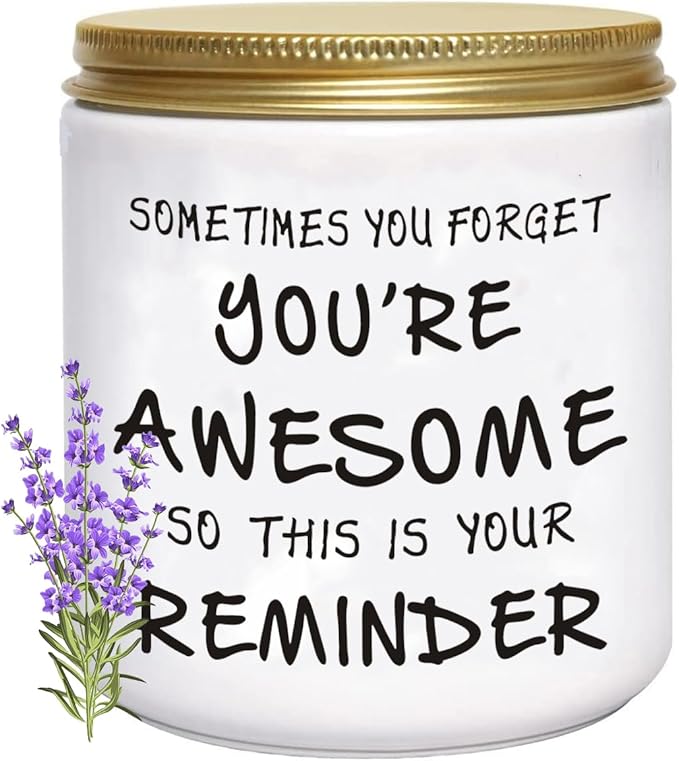 BFJLIFE Candles Gifts for Women Unique Inspirational Galentines Valentines Day Christmas Birthday Self Care Relaxation Spa Gifts for Her Sister Friend Wife Girlfriend Lavender Scented Candle