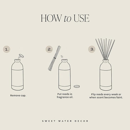 Sweet Water Decor Palo Santo Patchouli Reed Diffusers for Home - Room Diffuser with Nutmeg, Patchouli & Olibanum Scent - Premium Oil Reed for Bathroom Lasts for 3 Months