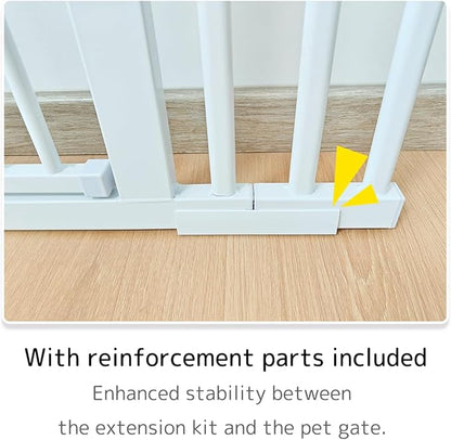 Lumizone Extra Tall Cat Gate Extension Kit 55.12" High Pressure Mounted 2025 New 12.60" Extra Wide 1.37" Gap No Drilling Tall Pet Gate for Dogs (White, 55.12" H x 12.60" W, Extension)