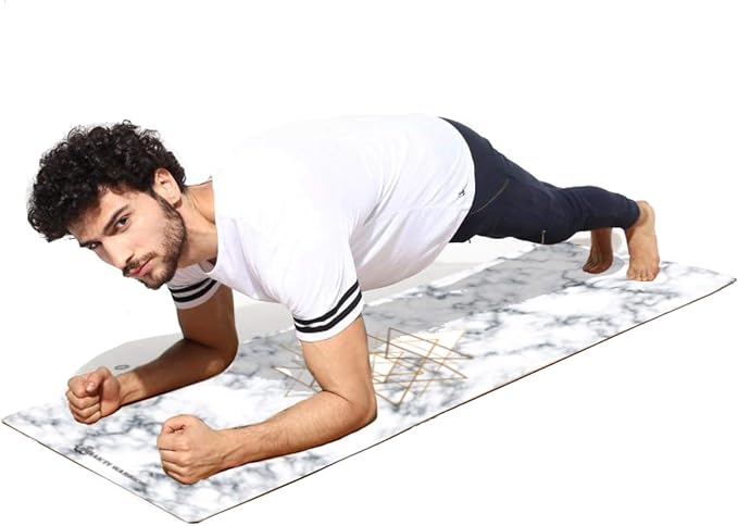 Suede yoga mat - Premium Printed Natural Eco-friendly Non-Slip Mat Great for Hot Yoga, Pilates, Workouts (72 inch x 24 inch x 3mm thick)