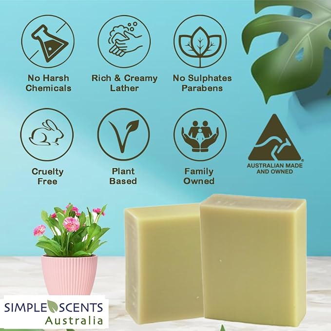 French Pear Scented Natural Soap Bars (5 Bars), 3.5oz Moisturizing French Triple Milled Soap Bars Enriched with Shea Butter - Pure Plant Oil Bath & Body