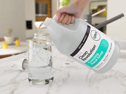 Clean Revolution Foaming Hand Soap Refill Supply Container, Ready to Use Formula, Spring Air Fragrance, Gluten Free, 128 Fl. Oz