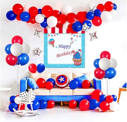 100pcs Royal Blue and White Latex Balloons 12 Inch w/Ribbon for Birthday Graduation Wedding Bridal Baby Shower Celebration Party Decorations Supplies