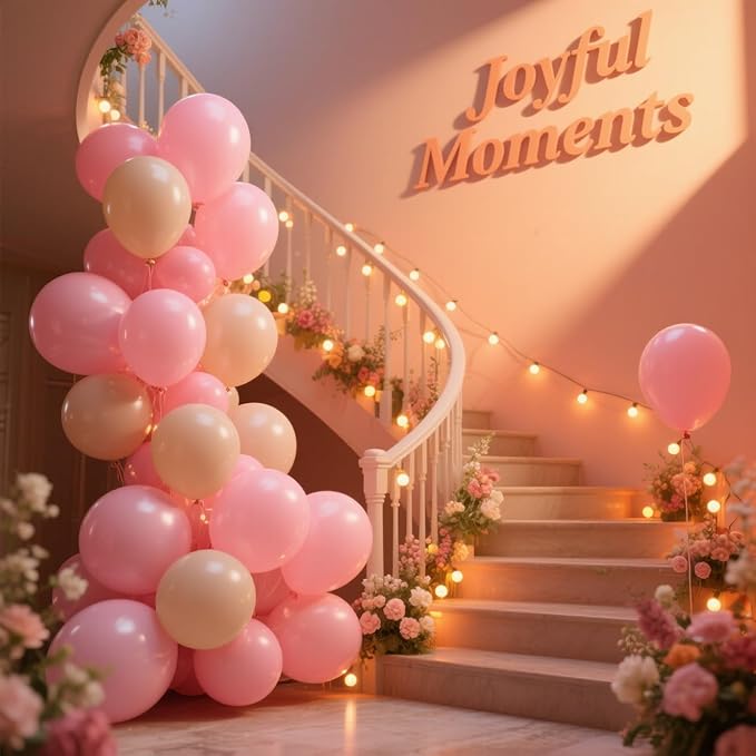 Pink Balloons 100 Pack, 12 Inch Latex Helium Pink Balloons Garland for Elegant Birthday Wedding Baby Shower Graduation Arch Party Decorations