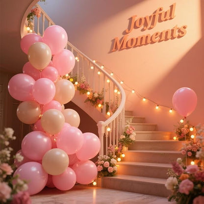 Pink Balloons 100 Pack, 12 Inch Latex Helium Pink Balloons Garland for Elegant Birthday Wedding Baby Shower Graduation Arch Party Decorations