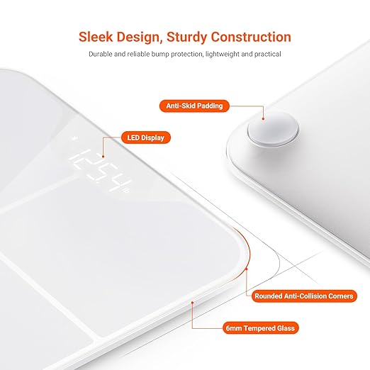iHealth Nexus Smart Scale for Body Weight Bluetooth, Digital Bathroom Scale Body Fat and Muscle, Body Composition Monitor Health Analyzer for BMI Compatible for iOS & Android Accurate to 0.1lb-White