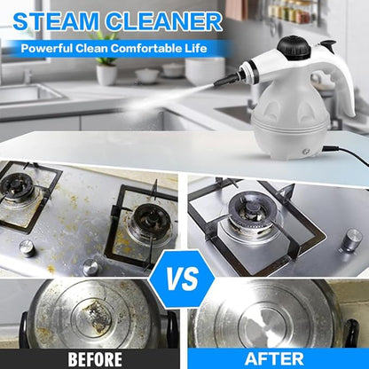 Steam Cleaner with 12 Accessories | Multi Purpose High Pressure Steam Cleaning Machine for Home | Handheld Steam Cleaner for Kitchen, Bathroom, Tiles, Carpets, Upholstery & Car Detailing