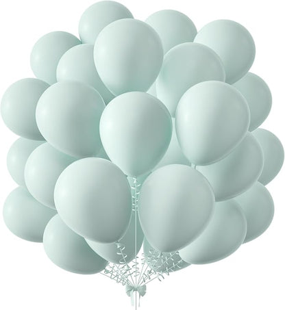 KALOR 12 Inch Pastel Green Balloons, 50 Pcs Latex Helium Macaron Balloons for Kid's Birthday Party, Baby Shower, Wedding, Graduate Party Decorations
