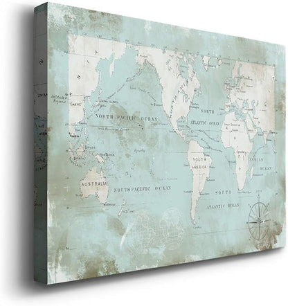 Wexford Home Home Decor Landscape Canvas Wall Art Abstract Floral Painting Modern Pictures Artwork Decoration for Living Room Kitchen Bathroom Office, Ready to Hang, Ocean Blue, 24x36