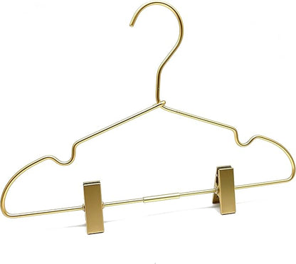 12.5" Gold Metal Baby Clothes Clips Hanger Children Kids Coat Hanger Display and Storage 10Pack