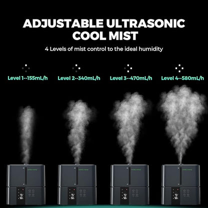 MARS HYDRO Plant Humidifier 5L,with Adjustable Humidity,Timer Function,Ultrasonic Precise and Silent Operation,No-Leak Seal for Grow Tent,Indoor Planting,Greenhouse,Bedroom
