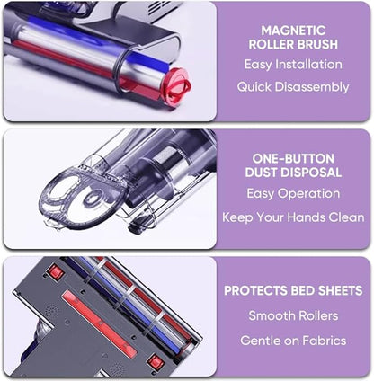 Powerful UV Bed Vacuum Cleaner | Mattress Vacuum Cleaner with Hot Air | 14kPa Suction Power with HEPA Filtration | High-Frequency Tapping & Smart Dust Sensor for Bed, Couch and Fabric Cleaning