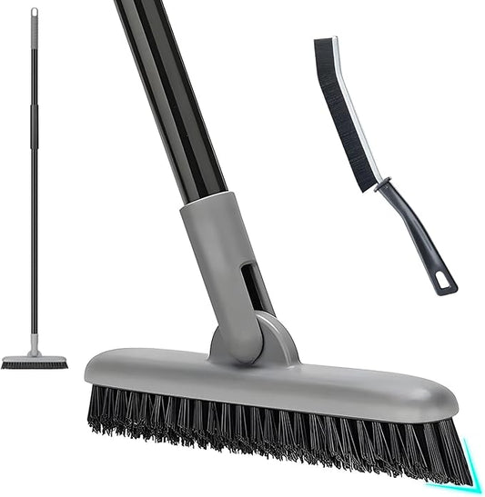 Grout Brush with Long Handle, 49'' Tile Cleaner Tool for Shower, Floors Scrubber for Bathroom Cleaning